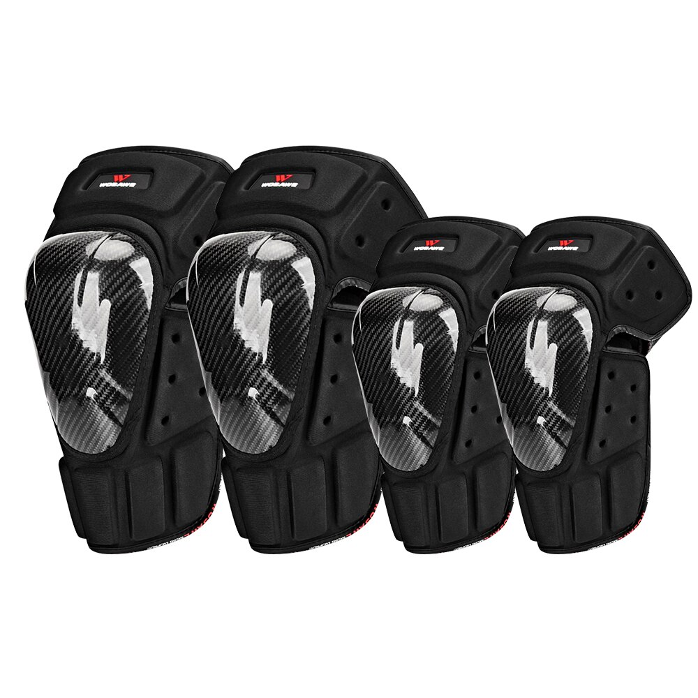 Wosawe Motorfiets Armor Vest Kniebeschermers Elleboogbeschermers Beschermende Gear Set Motocross Racing Off-Road Elleboog Pads Schaatsen Bescherming: Free Size 4PCS-Set A / M