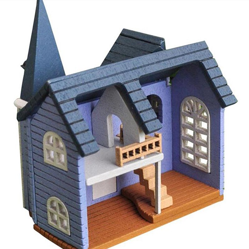 Fairytale Herenhuis Diy Mini 1:12 Houten Poppen Miniatuur Accessoires Handwerk Building Monteren Speelgoed Ambachten Meubels Kits