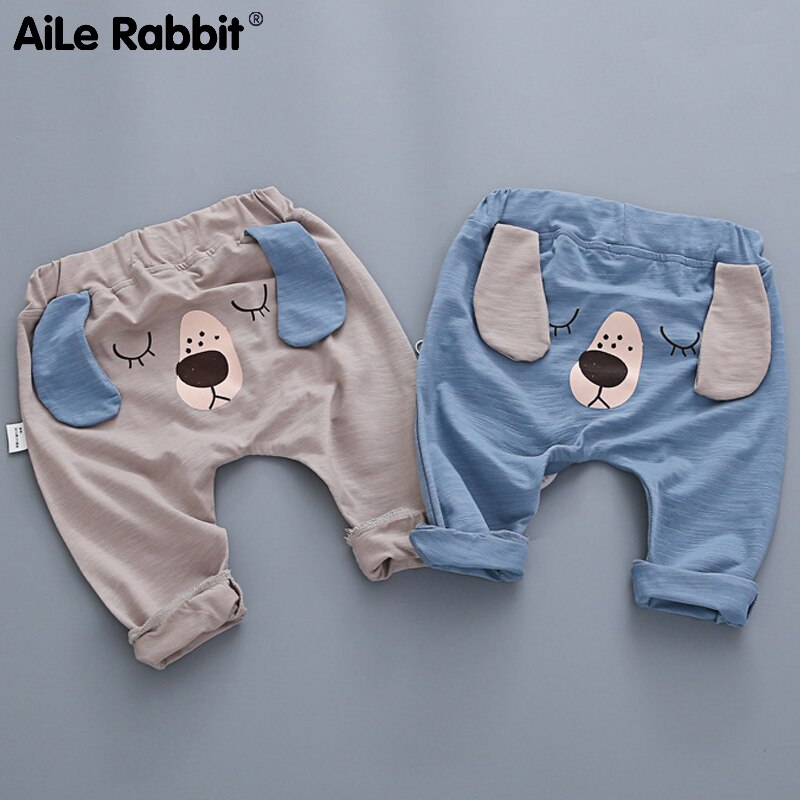 AiLe Rabbit Infant Pants Boy Baby Pants Cartoon Puppy Dog Ears Children's Wear Baby Clothes Butt Pants