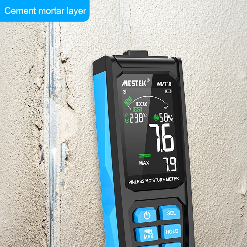 Pinless Digital Wood Moisture Meter Ambient Temp Humidity Test Non-destructive Inductive Hygrometer Wall Timber Damp Detector