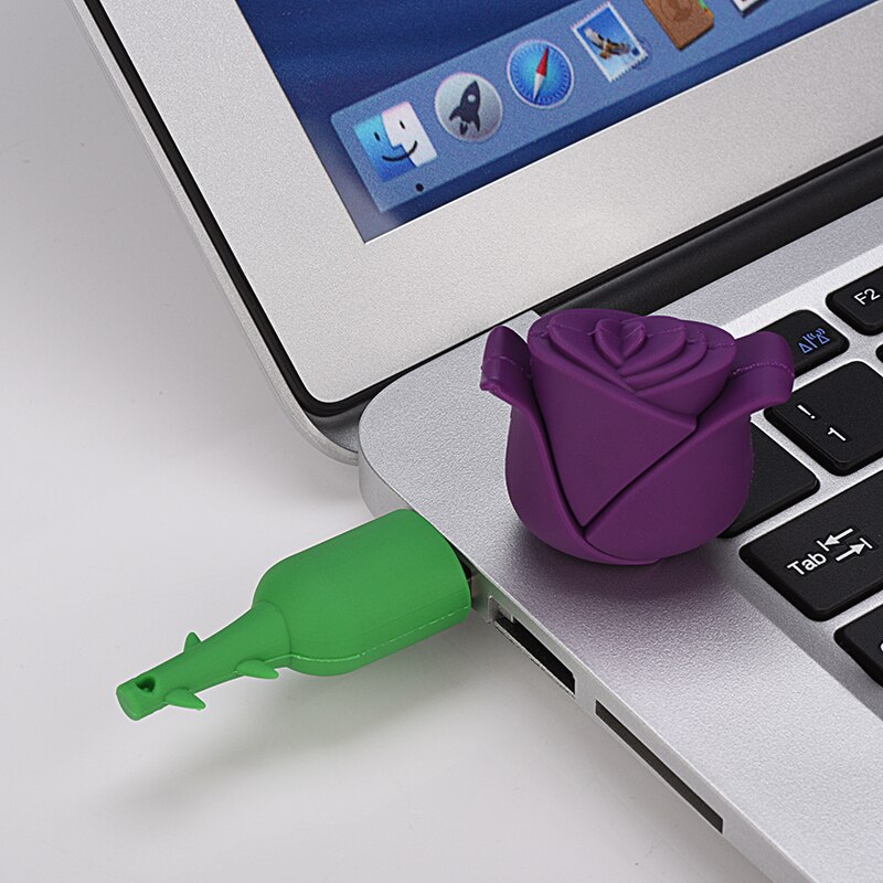 Pendrive Rose USB Flash Drive 32GB 16GB Lovely Cartoon 64GB Pen Drive 8GB 4GB 128MB Memory Stick USB 2.0