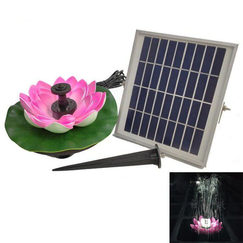 Solar Lotus Fontein met LED Licht Binnenplaats Landschap Kleuren Tuin Fontein Vijver Solar Lotus Bloem Fontein Waterpomp