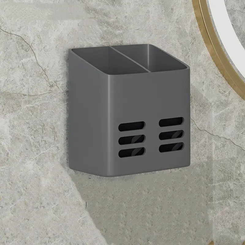 Estante de baño, organizador de almacenamiento de maquillaje, sin taladro, estantes de artículos de tocador, peine de montaje en pared, estante para productos para el cuidado de la piel, accesorios de baño: L / Bronce