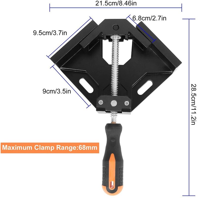 2 Pack Right Angle Clamp, 90 Degree Corner Adjustable Single Handle