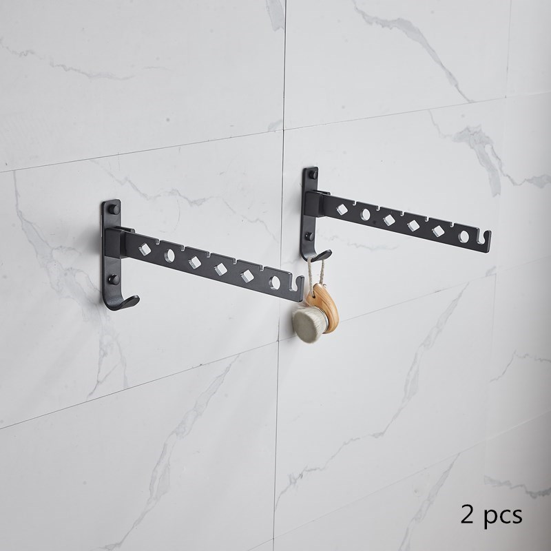 Bathroom Folding Home Laundry Adjustable Drying Rack Retractable Balcony Tool Punch Free Multifunction Clothes Hanger Indoor: A 2pcs