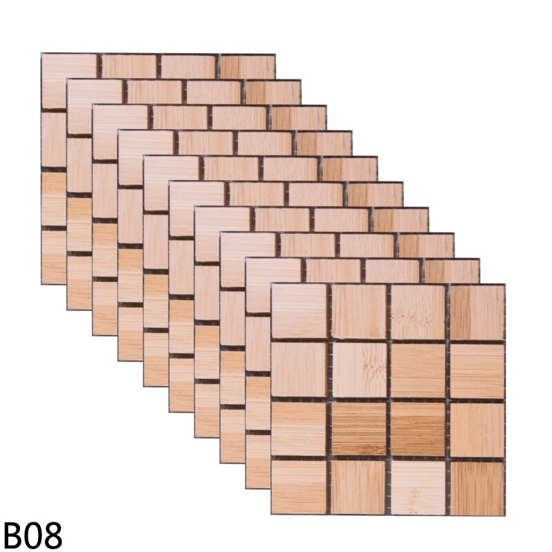 10pcs 10cm Mosaic Wall Tile Waterproof Self Adhesive Stickers for Home Bathroom PVC Tile Decal Kitchen Wall Sticker Art Decorate: B08