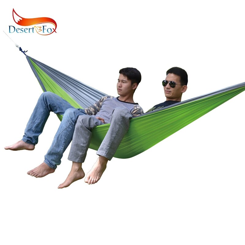 Desert&amp;Fox Outdoor Hammock Nylon Fabrics Double Person Rope Multi-color Hanging Bed with Portable Storage Bag