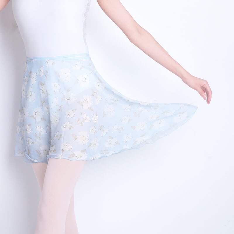 Chiffon ballet nederdel kvinder voksne piger ferie wrap balsal dans nederdel blomster print korte nederdele