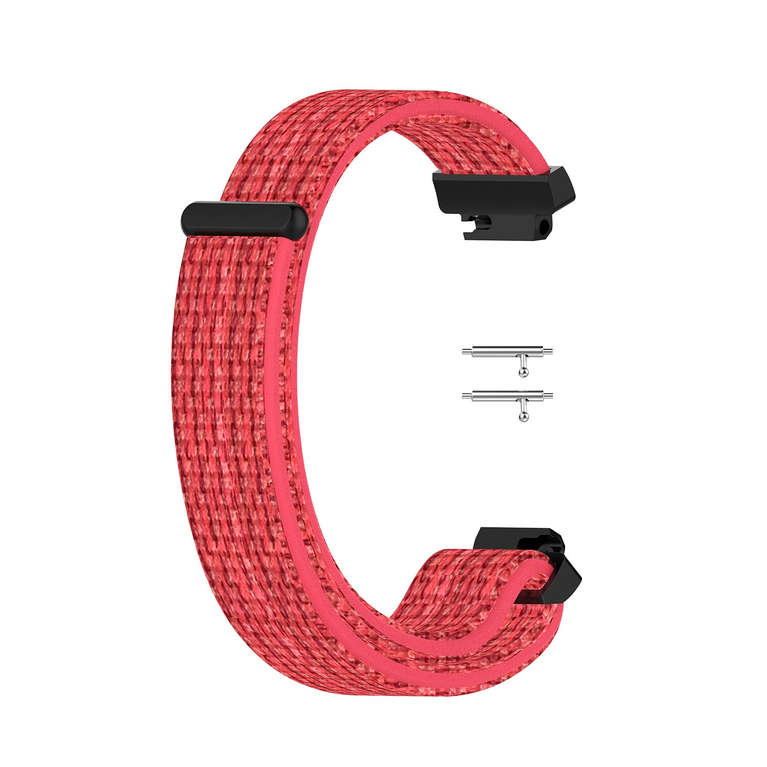 Zachte nylon loopbackband, geweven klittenband polsband, horlogeband voor fitbit inspire hr/inspire smartwatch: Hisbiscuspoeder
