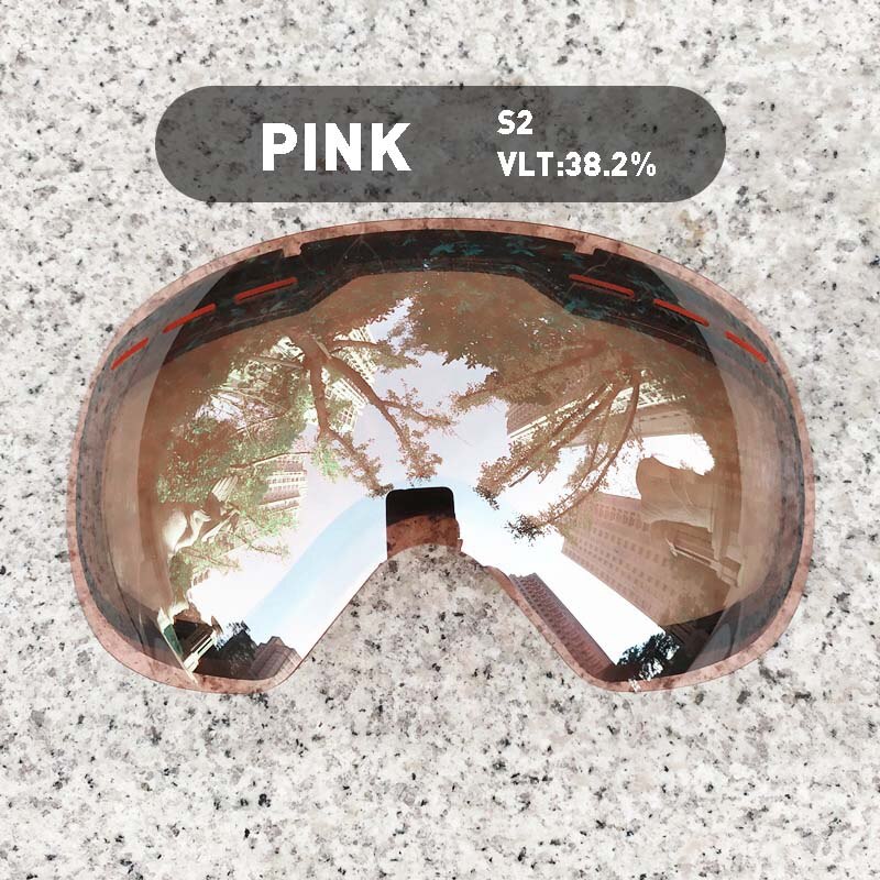 (Lens Only)Ski Goggles Lens For Anti-fog UV400 Big Spherical Ski Glasses Snow Goggles Eyewear Lenses Replacement: P