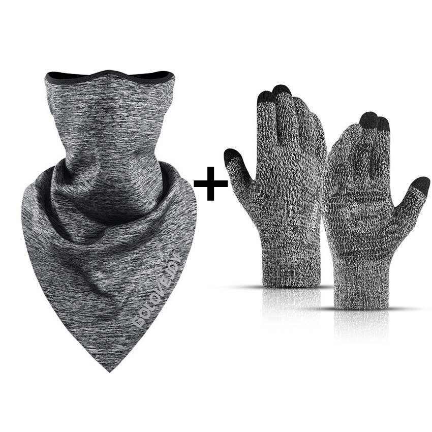 Mascarilla de protección para la cara de ciclista, para invierno, media cara, a prueba de viento, Bandana de protección para la oreja, diadema reflectante nocturna: Warm Set F