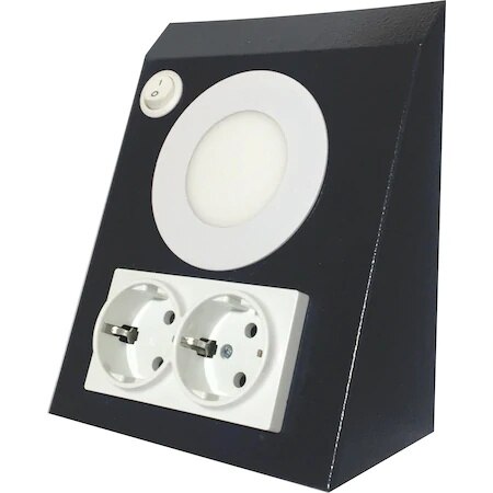 Keittiön työtaso/alakaappi led-valaistus kaksoispistorasia metalli 3w led