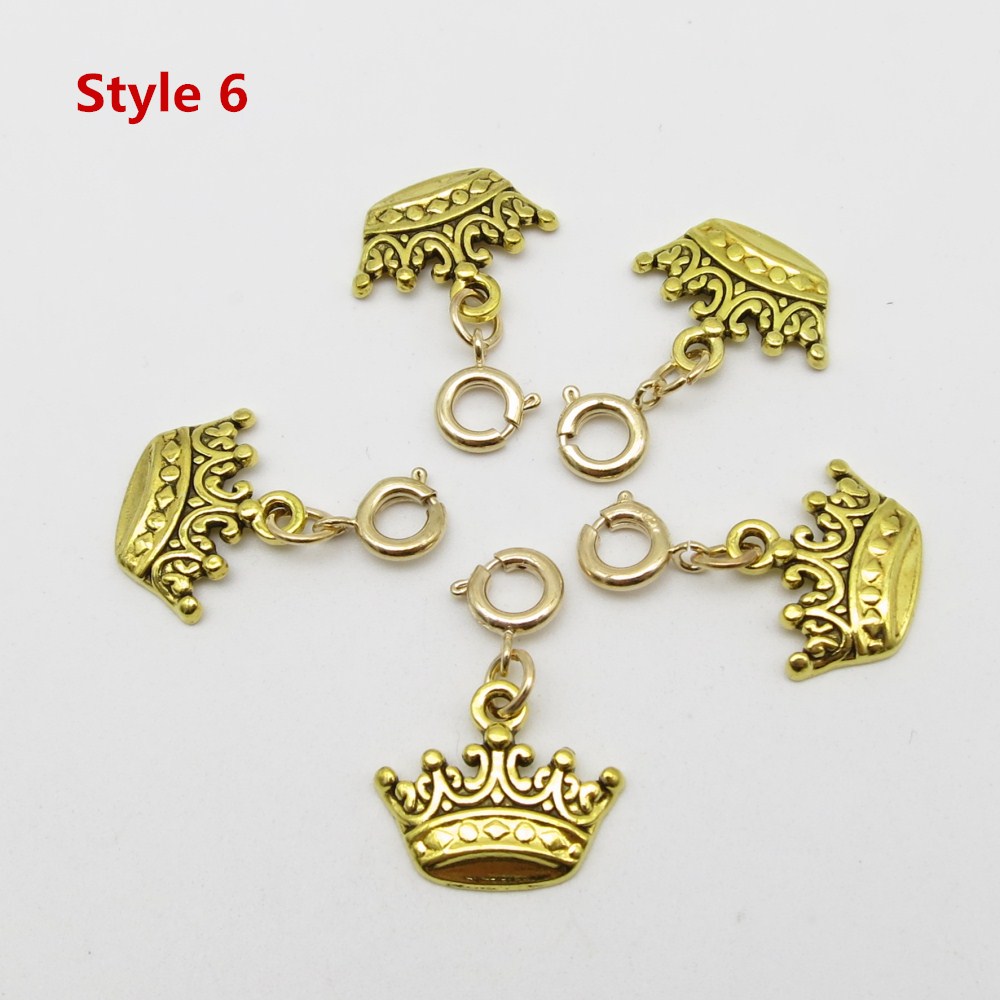 5 stks/pak shell boom DIY Charms haar vlecht dread dreadlock kralen clips manchetten ringen Gouden Sluitingen Sieraden dreadlock accessoires: 5pcs Style 6