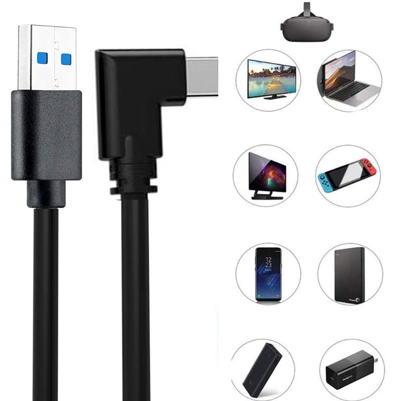 16ft/5m 90 Degree USB 3.0 Type A to USB 3.1 Type C Data Charging Cable for O culus Quest VR Headset Cellphone Tablet PC