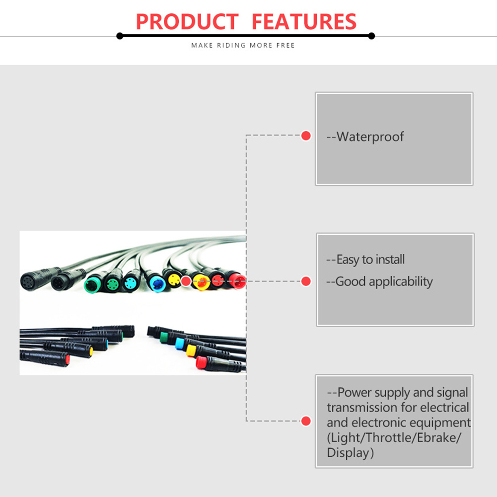 2-6 Pin Vrouwelijke Verlengen Julet Kabel Waterdichte Connector Voor Ebike Display Elektrische Fiets Scooter Signaal Kabel Accessoires