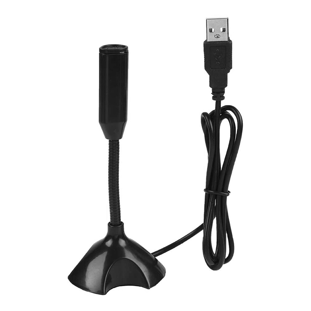USB Desk Microphone Gooseneck Omnidirectional Condenser Mic with Stand for Desktop Laptop PC Computer