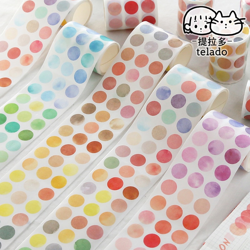 4 Stks/partij Aquarel Ritme Serie Sticker Diy Sticker Papier Decoratieve Tape Papier Masking Washi Tape