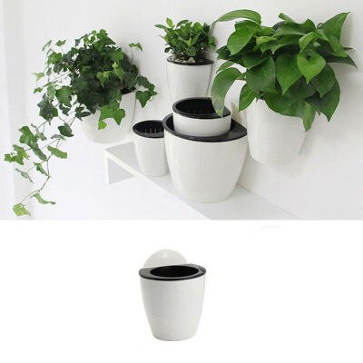 Selvvannende plante blomsterpotte vegghengende plast planter hus hage dekorasjon: S