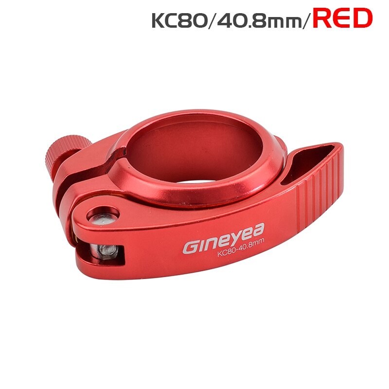 Braçadeira dobrável de liga de alumínio para bicicleta, braçadeira para selim de 40.8mm, liberação rápida, braçadeira de assento de bike dobrável para 33.9mm assento postal: Red
