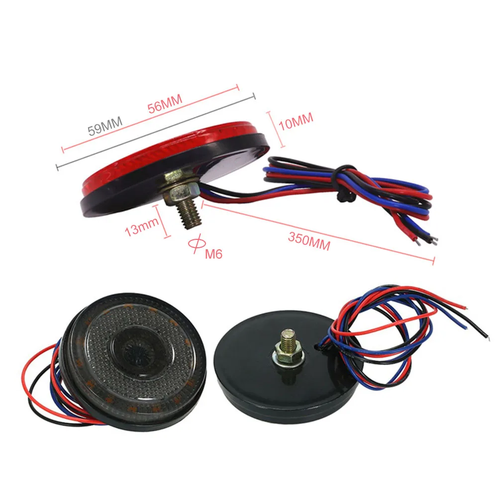DC12V 24-LEDs Car Lights Auto Truck Trailer Rear Tail Brake Stop Marker Light Indicator Turn Singal Light Lamp Round Reflector