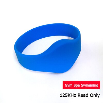 Pulsera EM 125Khz EM4100, pulsera de silicona RFID, solo lectura, Protocolo 18000-2: WB01-Blue