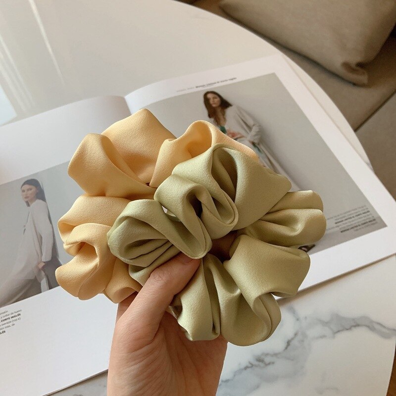 Chouchous en Satin de soie pour femmes et filles, élastique, en caoutchouc, solide, porte-queue de cheval, accessoires de cheveux, à la