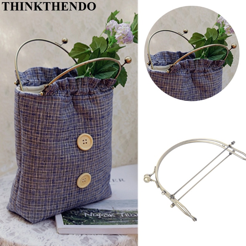 THINKTHENDO 1Pc Metalen Half Ronde Frame Kus Gespen Lock Purse Bag Handtas Handvat Clutch