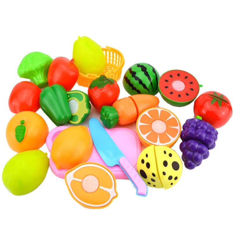 1 Set Del Bambino Precoce Giocattoli Educativi Cucina Divertimento In Età Prescolare Dei Bambini di Plastica di Taglio di Verdure Frutta Cibo Finta Giochi Per Bambini