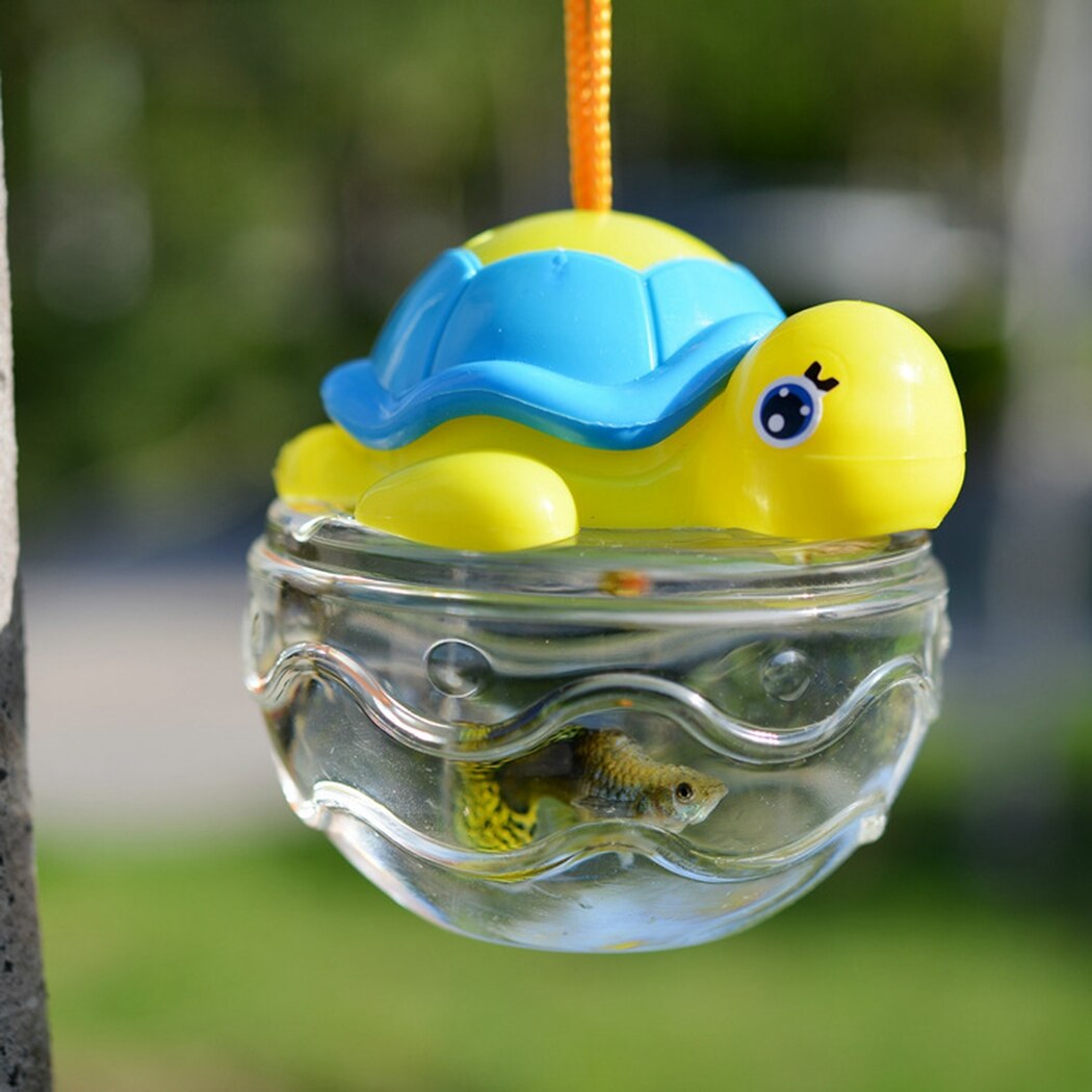 Plastic Fish Bowl Mini Portable Fish Tank Breathable Plastic Transparent Turtle Bottle Fish Tank with Lid