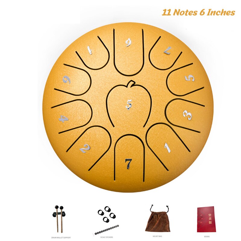 Tongue Drum 11 Notes 6 Inches For Hang Drum Instrument Mini Percussion Lotus Drum Worry Free yoga zazen therapists performa