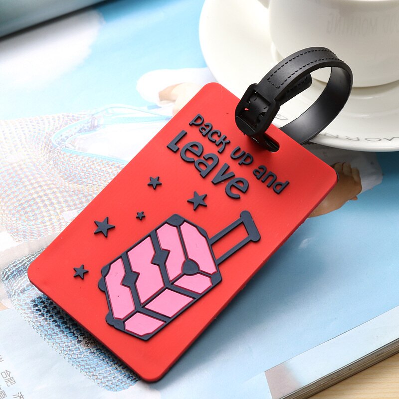 Cartoon Three-dimensional Luggage Tag Suitcase Label Consignment Pass Boarding Pass Schoolbag Cute Listing Travel Luggage Tag: BXT01-Red