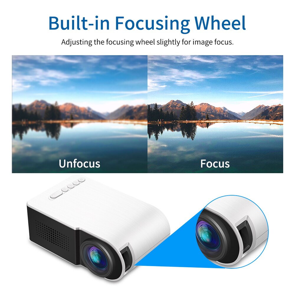 Aibecy YG210 Mini Led Projector 1080P Ondersteund 600 Lumen Draagbare Multimedia Home Cinema Theater Video Projector Speler