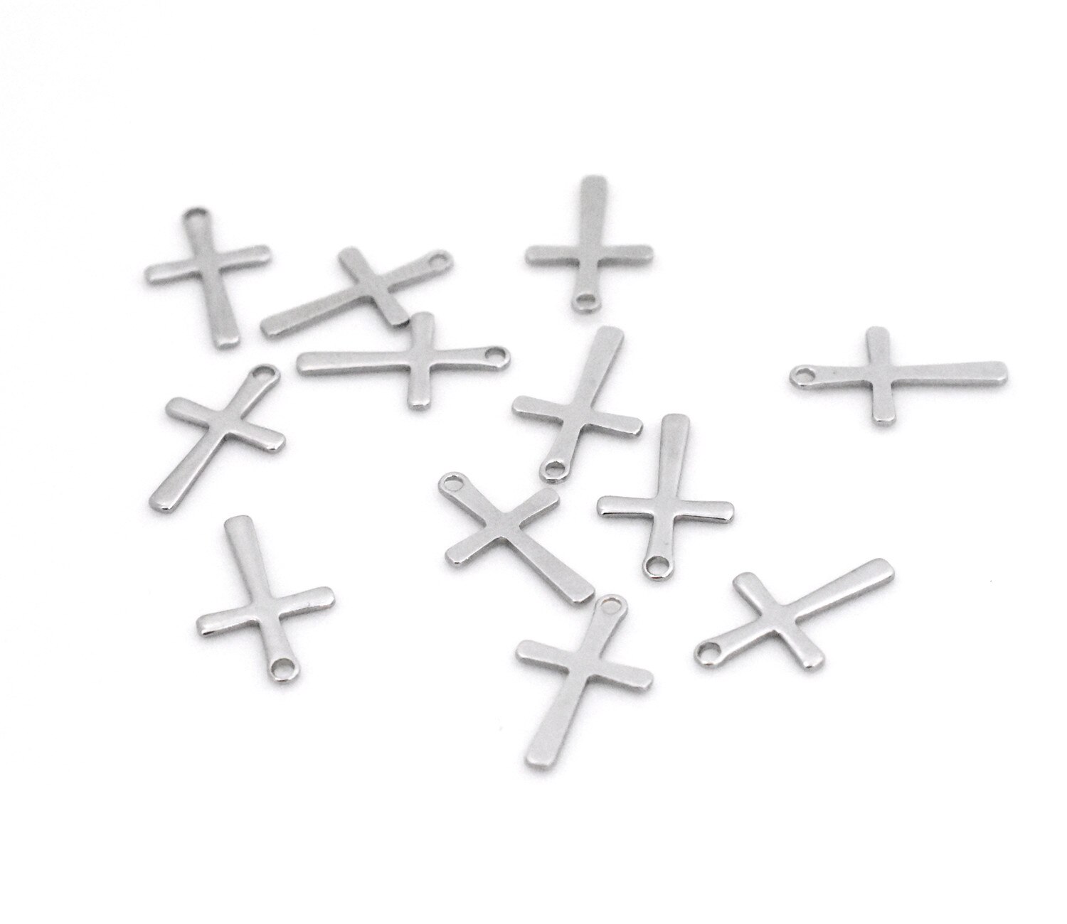 50 teile/los Edelstahl Material Kreuz/Anker/Herz Charms Anhänger DIY Handgemachte Halskette und Ohrring Schmuck Zubehör