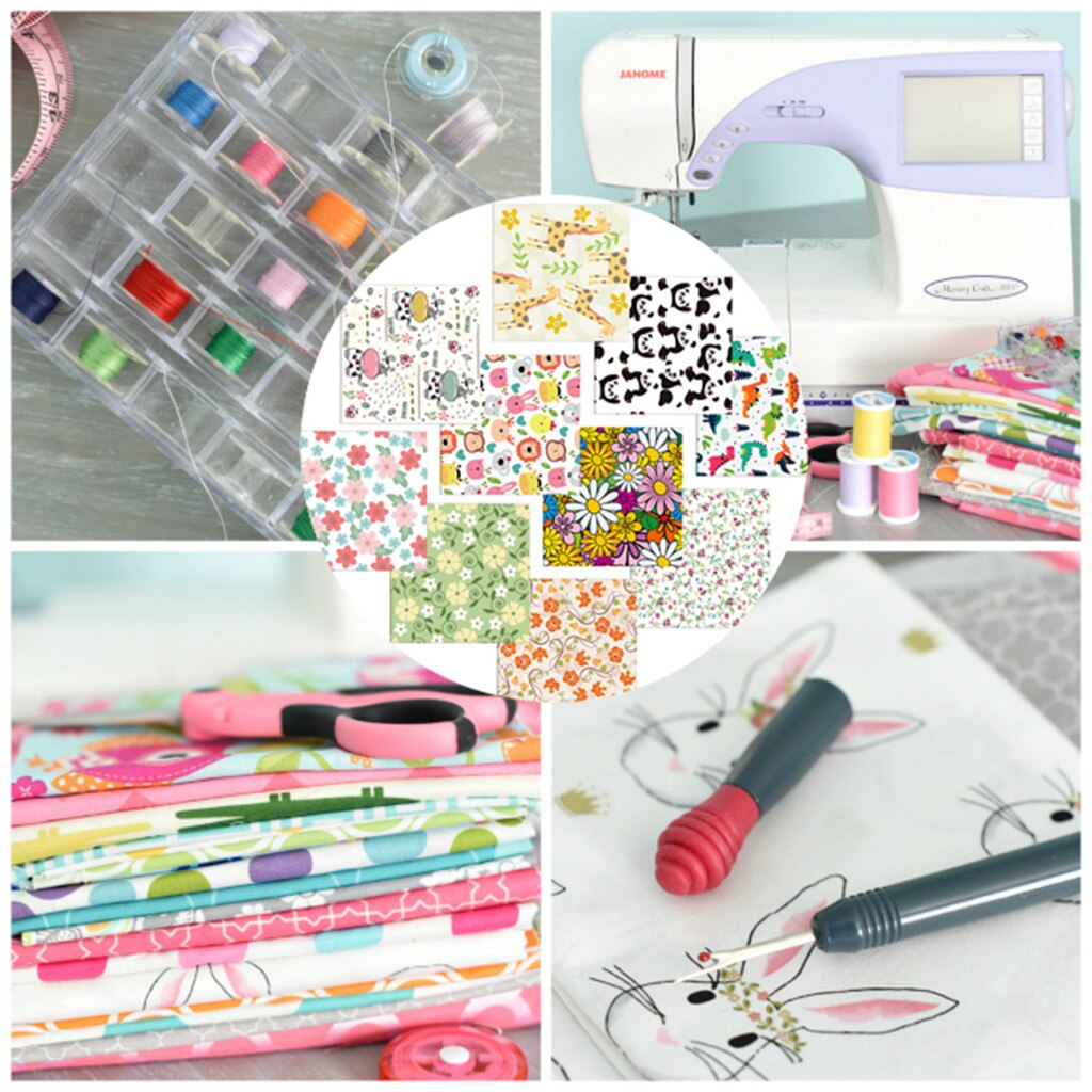 25X25 10 Stuks Gedrukt Katoen Stof Doek Naaien Quilten Stoffen Voor Patchwork Handwerken Diy Pop Handgemaakte Accessoires Z0519