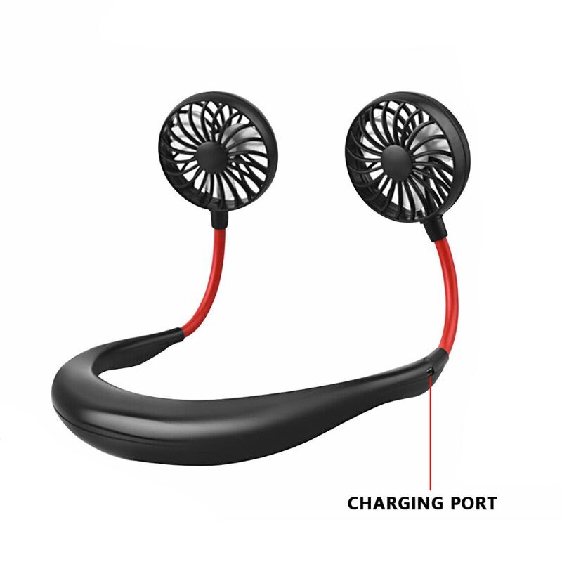 Hände-freies Nacken Band Hände-Freies Hängen USB Aufladbare Dual Fan Mini Luftkühler Sommer Tragbare