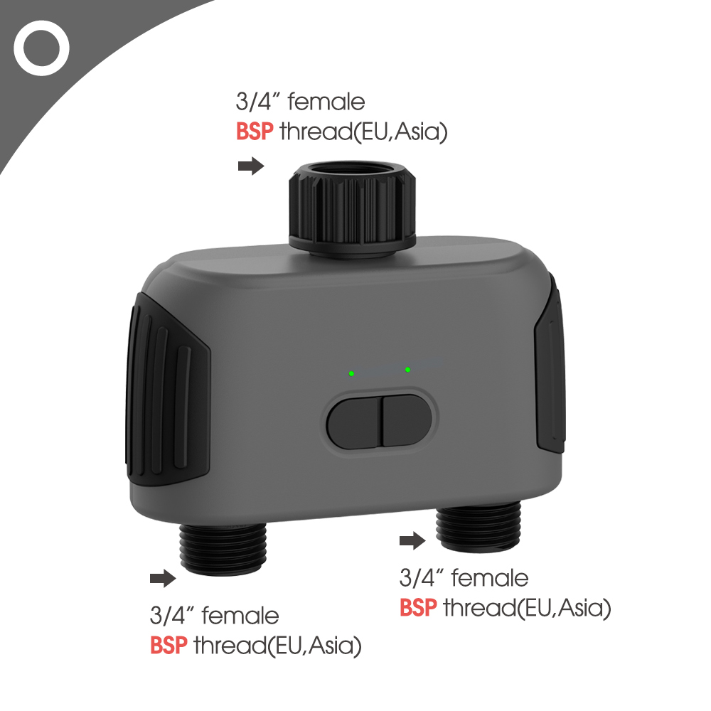 Drahtlose 2-Weg Garten Bewässerung System Einstellbar Tropf Bewässerung Kit Wifi Bluetooth-kompatibel Timer Controller 1/4'' Schlauch T: Freier Raum