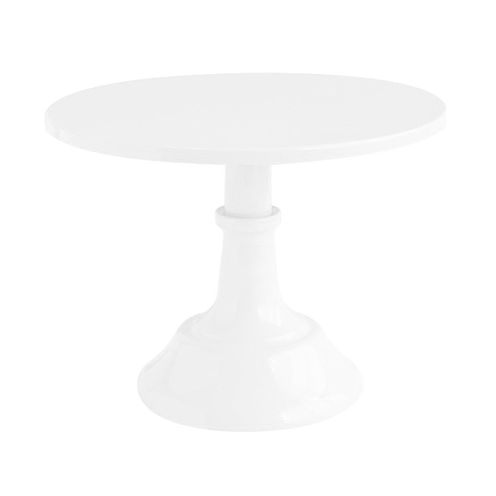 Bolo quente expositor sobremesa cupcake servindo placa redonda 10 Polegada para festa de casamento d6: WHITE