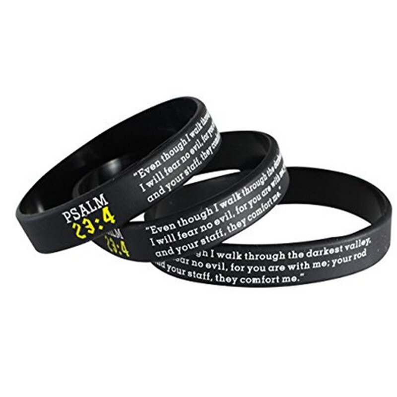 1 pièce jésus Bible versets religieux chrétien psaume 234 bracelet en caoutchouc de silicone bracelet