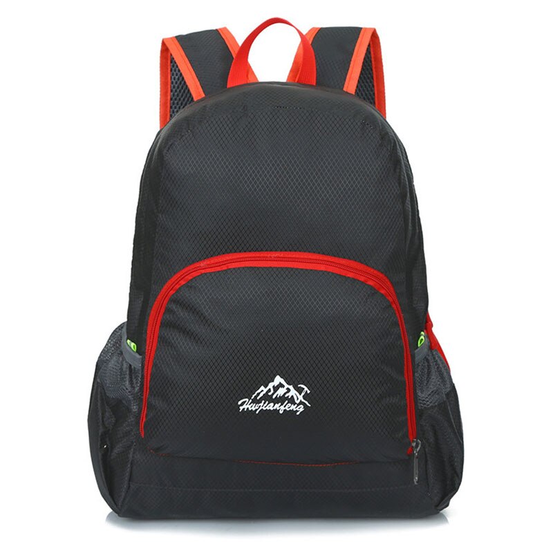 20L Outdoor Foldable Backpack Ultralight Waterproof Folding Lightweight Packable Bag Handy Travel Daypack Nano Bag: Black and Red