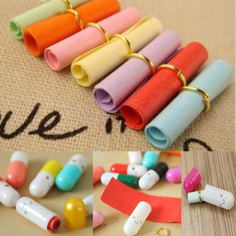 100 pcs/lot Colorful Blank Message Capsule Shape Envelope papier a lettre et enveloppe