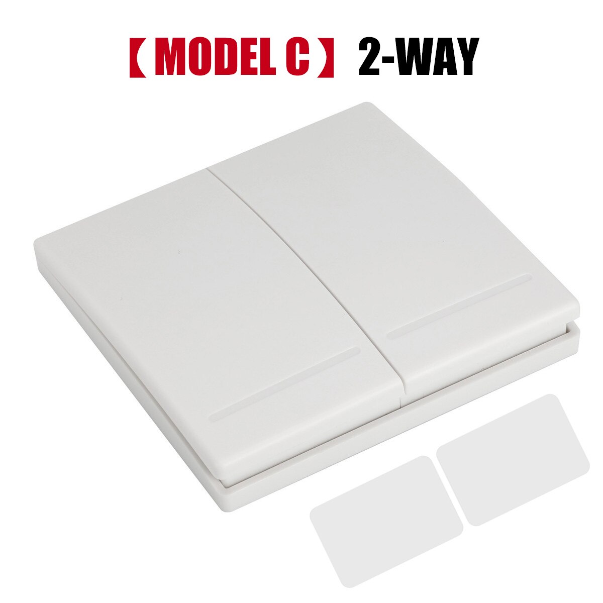 Smart Home Diy Wall Wireless Panel Transmitter LED Light Lamp Remote Control Switch 1/2/3-Way 315MHz/433MHz With Receiver Module: MODEL C 2-WAY