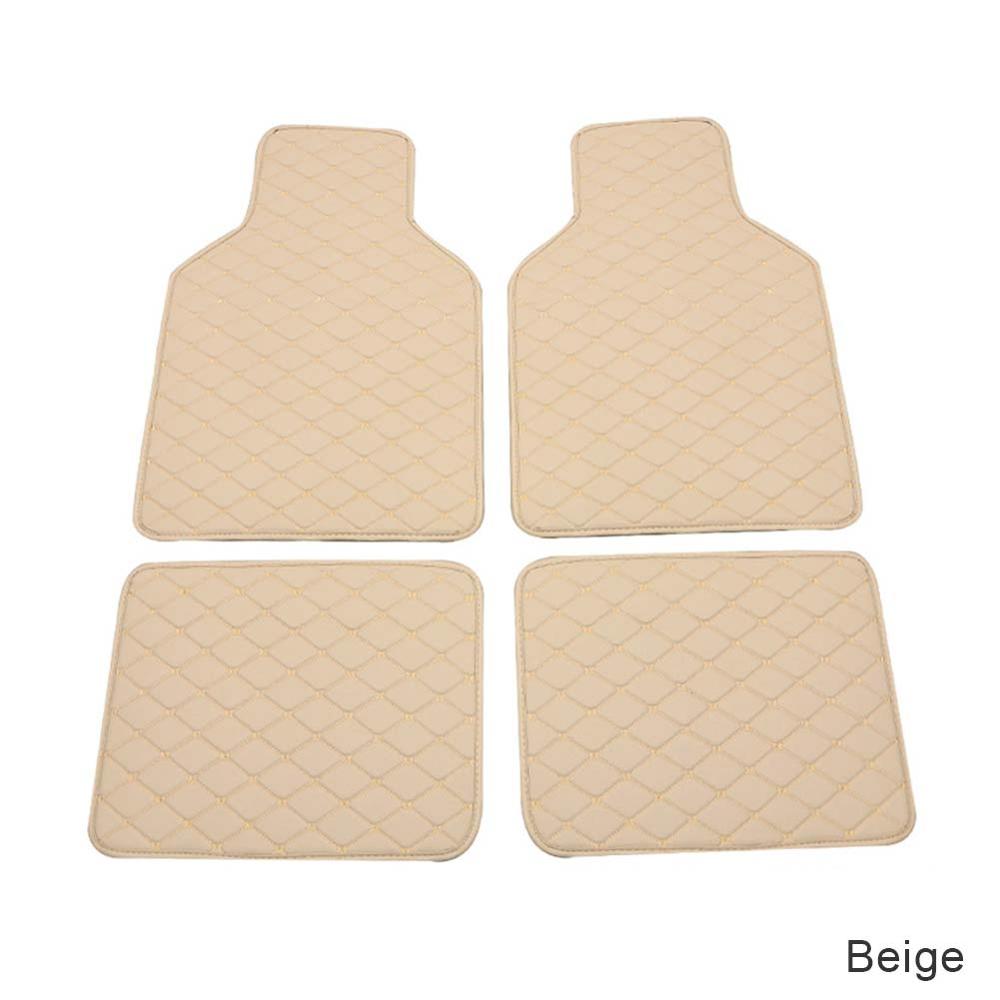 4 stuks universele auto vloermatten, tapijtmatten, waterdichte anti-vuil vloermatten voor alle auto's: Beige