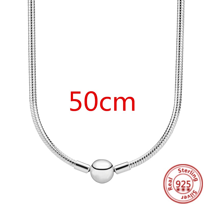 2022 925 Sterling Zilveren Ketting Voor Vrouwen Me Link Chain Kettingen Fit Originele Me Dangle Charm Kralen Mode sieraden: GDL-041-50cm