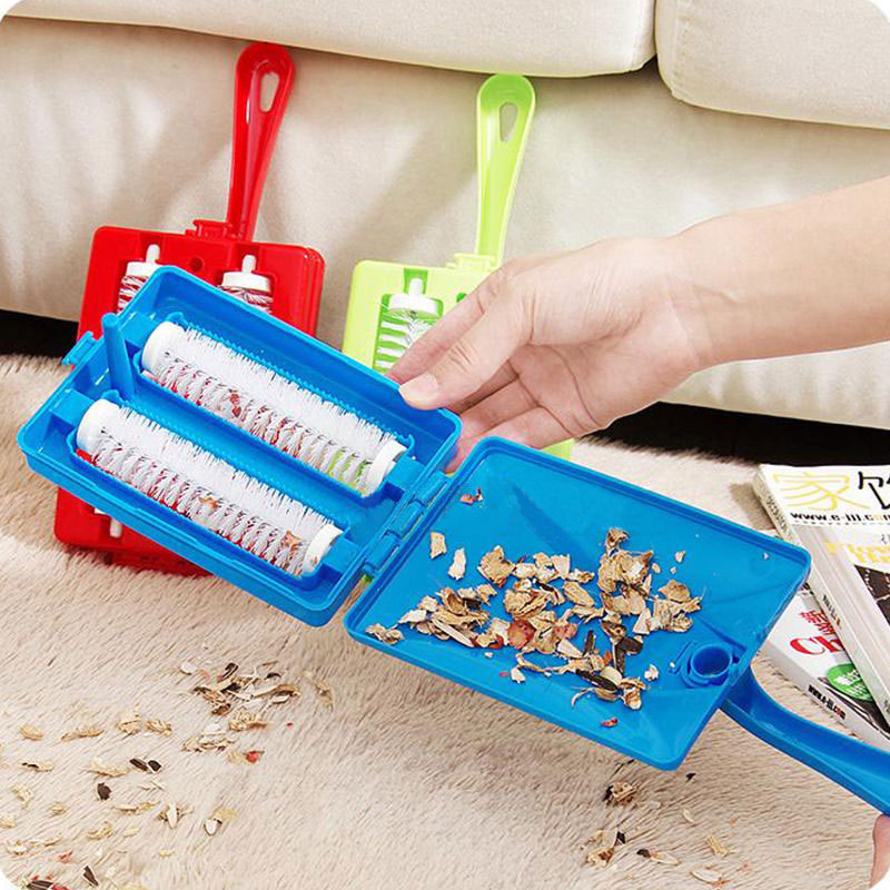 Tapijt Tafel Borstel Plastic Handheld Crumb Veegmachine Slaapbank Borstel Dirt Cleaner Collector Roller Voor Thuis Cleaning Tools Willekeurige