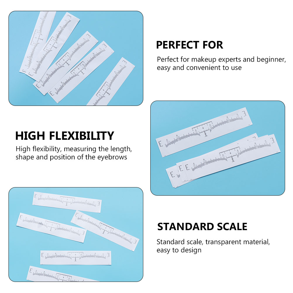 130Pcs Disposable Ruler Stencils Transparent Mapping Sticker Makeup Tool