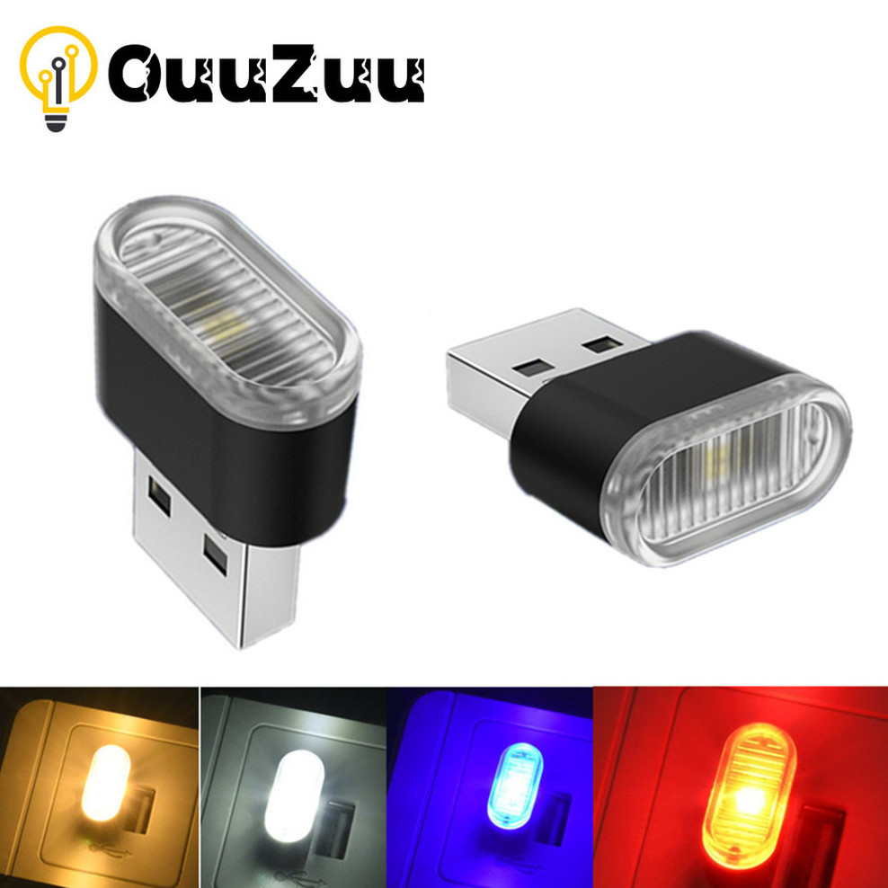 Mini USB Licht LED USB Nachtlicht Modellierung Auto Umgebungslicht Neon- Innenbeleuchtung Auto Schmuck (5 Arten von Lichtfarben)
