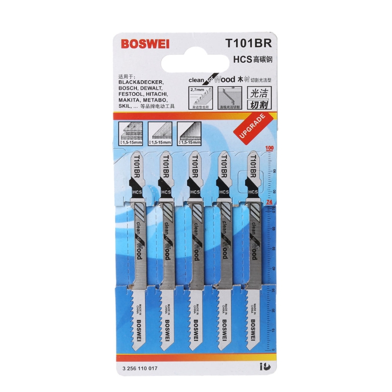5 Pcs T101BR Hcs 100 Mm Decoupeerzaagbladen Schoon Voor Hout Gelamineerd Board Snijden