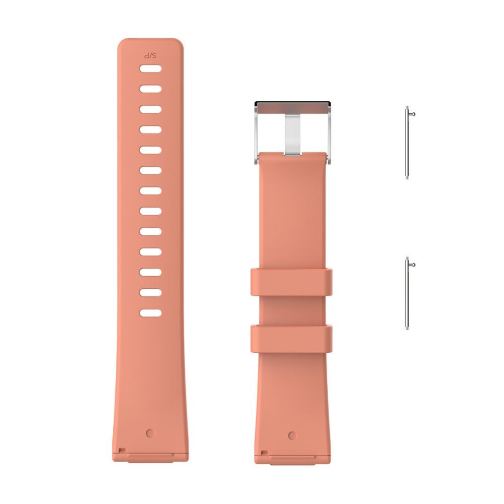 Silicone pulseiras de relógio para fitbit versa 2 esporte macio pulseira de substituição pulseira para fitbit versa lite acessório: Laranja / L