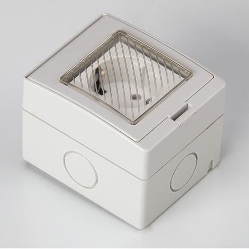 Wall Socket Waterproof Surge Protector Electric EU Plug Schuko Outlets European Flame Retardant UV Resistant PC Material 10A