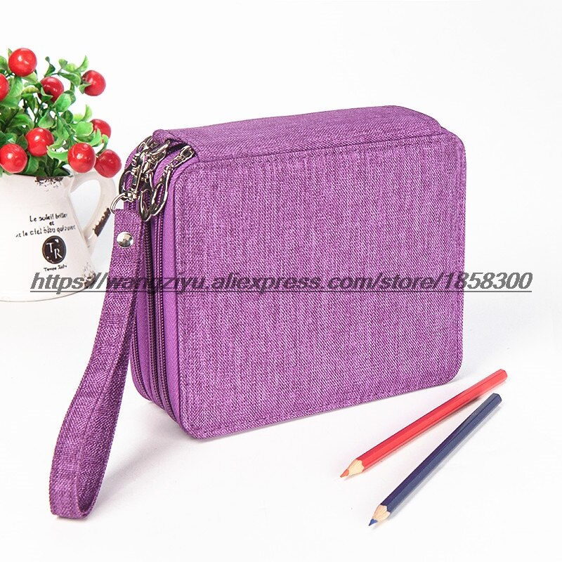 Kemila 72 Houders Waterdichte Handy School Potloden Case Grote Capaciteit Gekleurde Potlood Tas Voor Student Kunst Levert: Lavendel